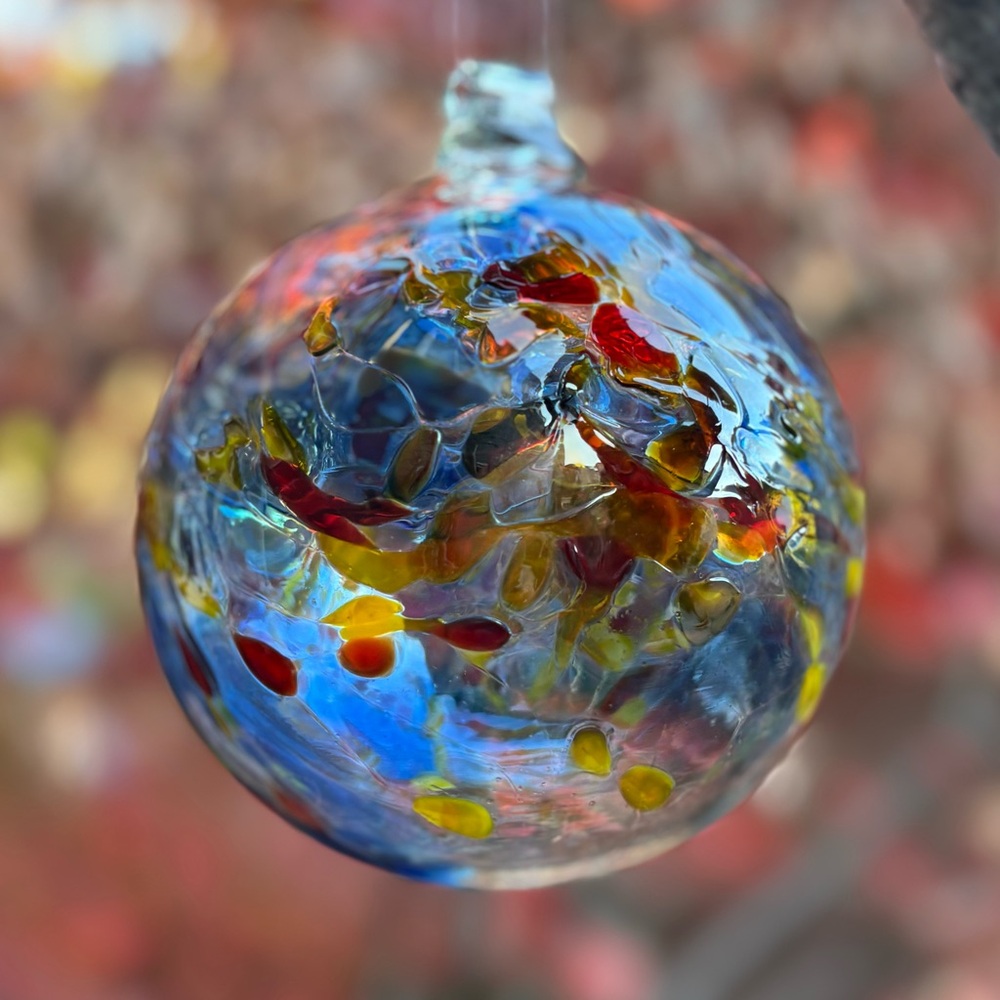 Garden Globe Suncatcher Multicolor Hand Blown Glass - Picture 5 of 12